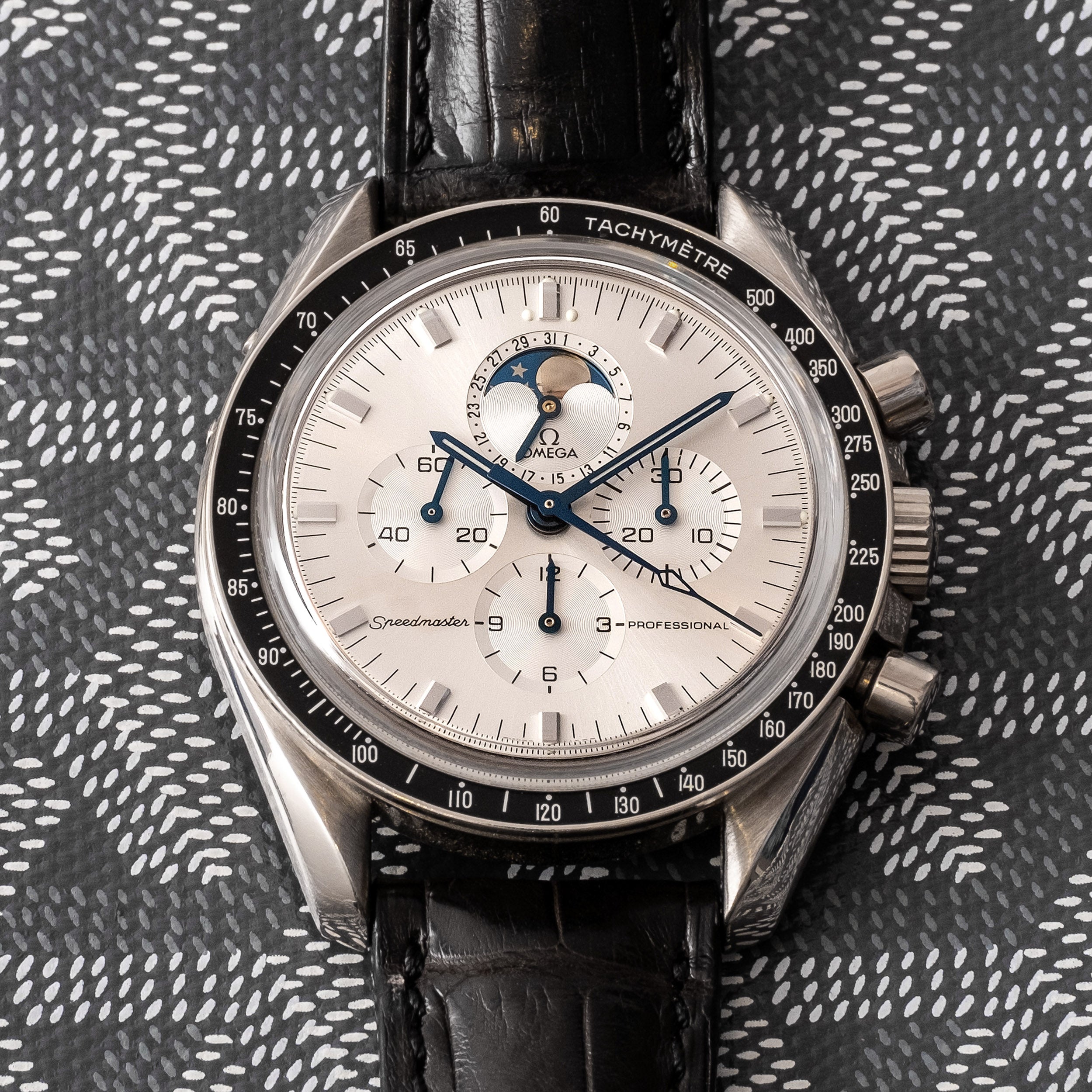 The Full set 18k white gold Moonphase Speedmaster