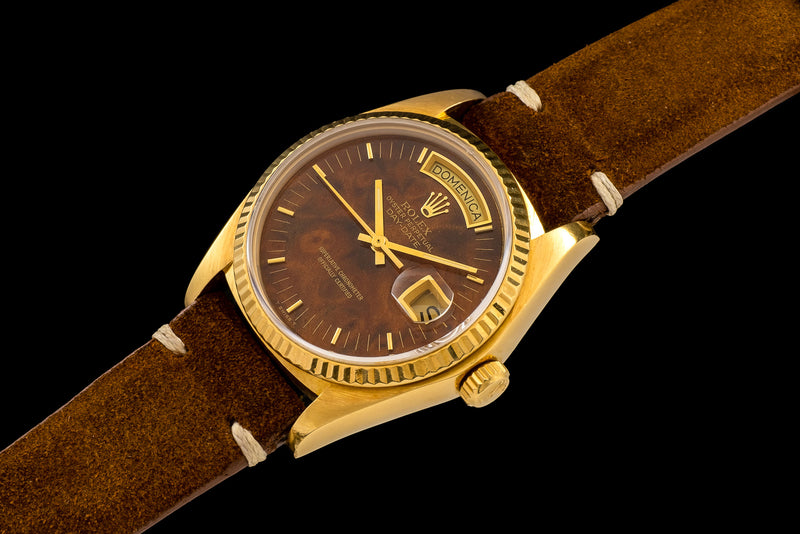 The wood dial President ref. 18038